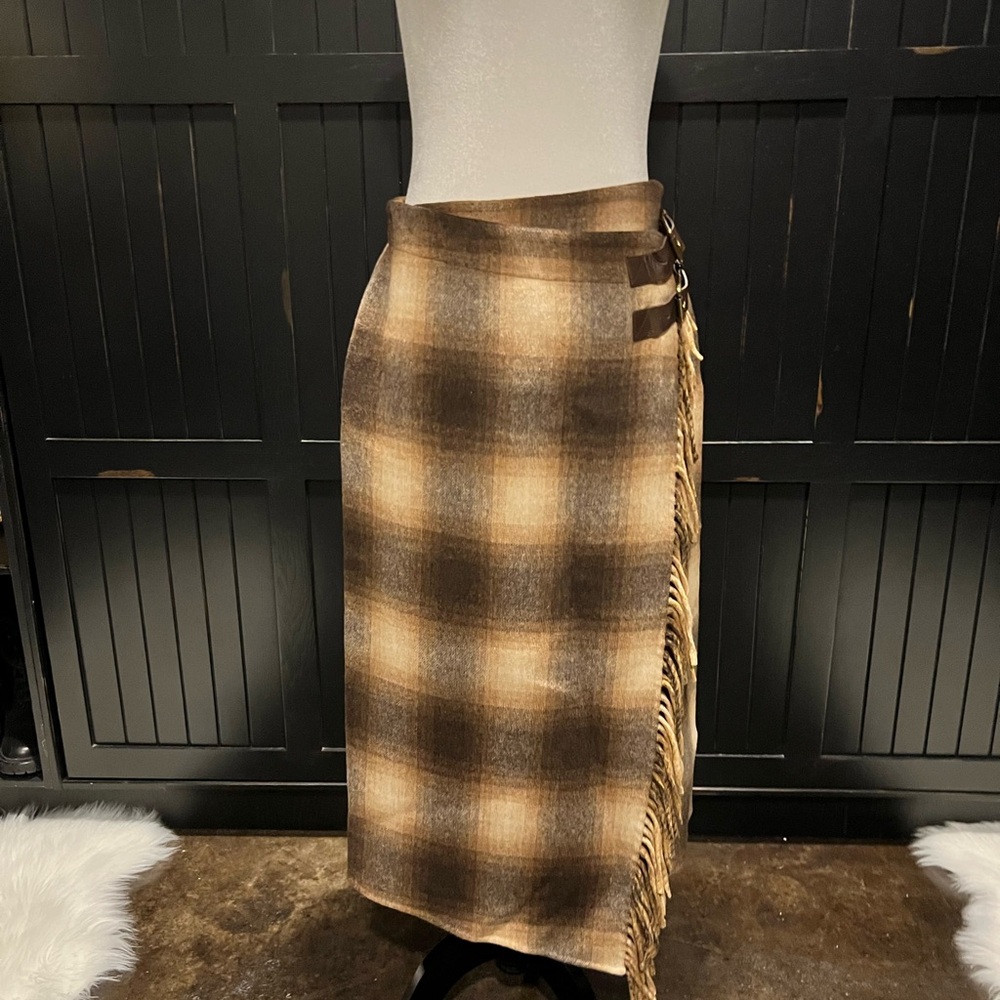Banana Republic Wool Brown Plaid Skirt